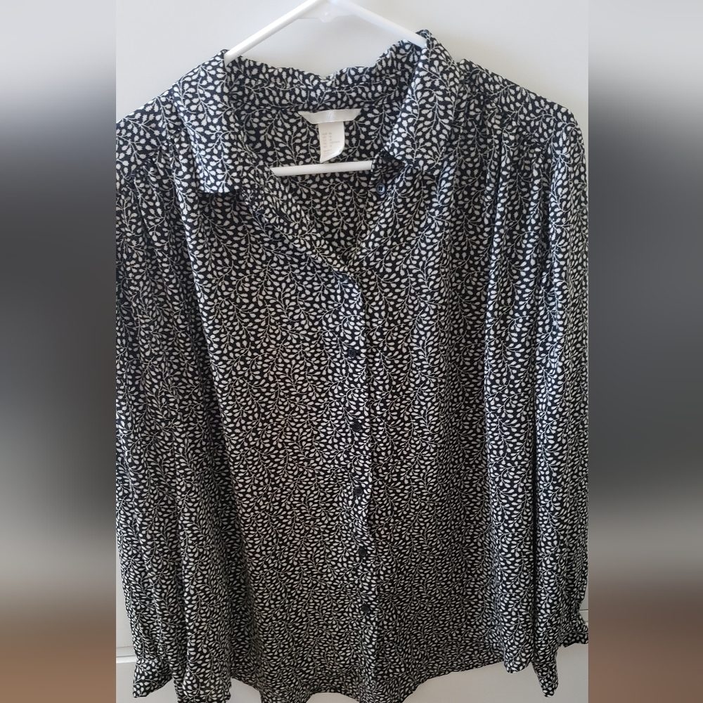 H&M Blouse Black / White